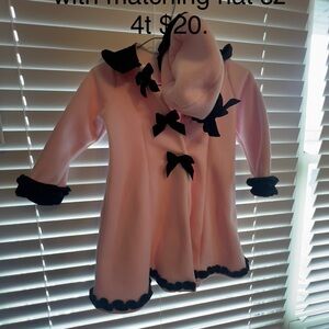Good Lad Pink Pea Coat with Black Accents